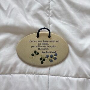 Mountain Meadows Pottery Rachel Field Island Quote Ceramic Wall Plaque Handmade